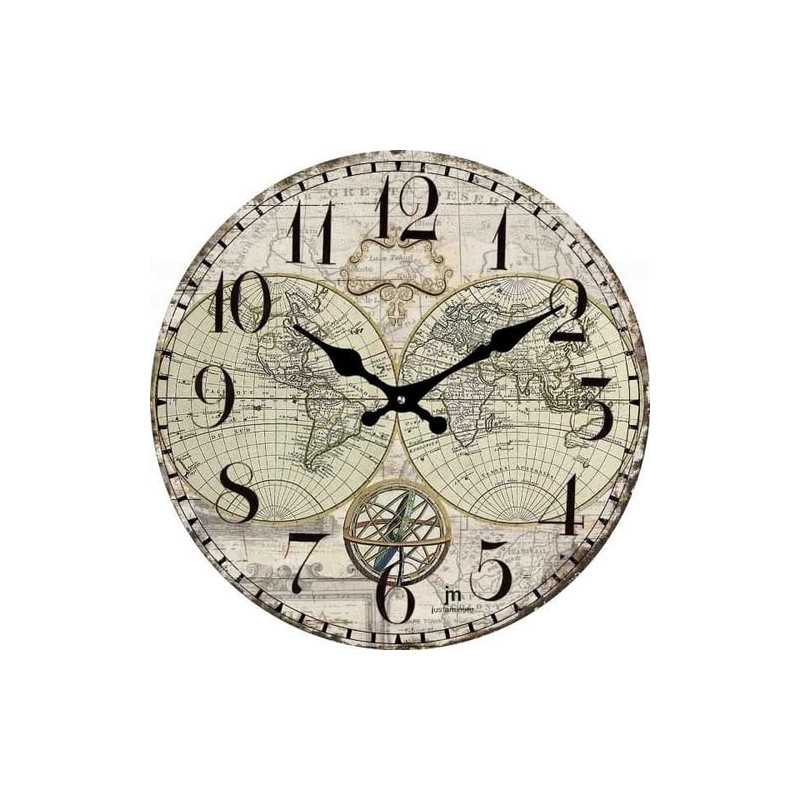 Orologio lowell da parete d33.5cm in vetro serigrafato multicolore