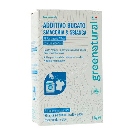 Additivo bucato greennatural smacchiatore e sbiancante 2in1/con ossigeno