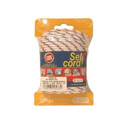 Treccia pp mm. 4 m.30 bianca fili blu/rossi [self cord ]
