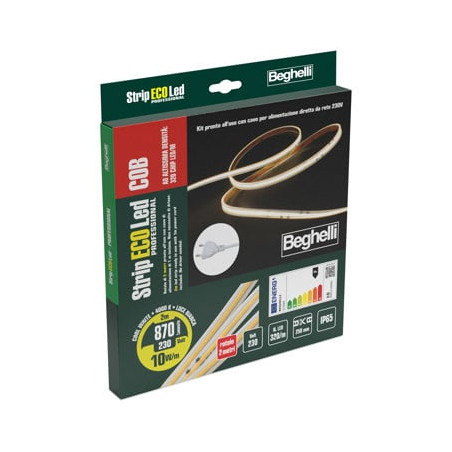 Striscia led beghelli 10w 230v 4000k 2m [57684]