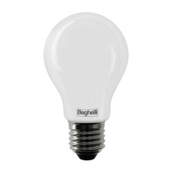 Lampadina beghelli led 7w e27 3000k 810lm luce calda goccia bianco