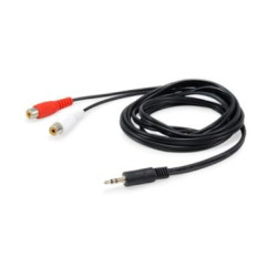 Cavo audio equip stereo da 3.5mm maschio a 2xrca femmina nero [147093]