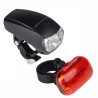 Set luci per bicicletta dunlop led fronte retro 2xaaa nero/rosso