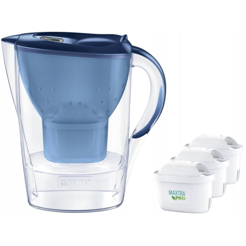 Caraffa filtrante brita marella con 3 cartucce maxtra pro pure 2.4l