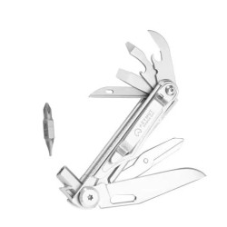 Multiutensile azymut giewon edc 8 utensili + fondina da cintura argento