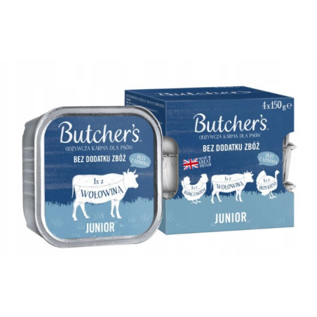 Cibo umido per cani butcher's original con fegato/reni 4x150g