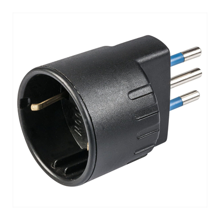Adattatore polypool con spina 10 a 2p+t presa tedesca 250v nero [pp0433.1x]