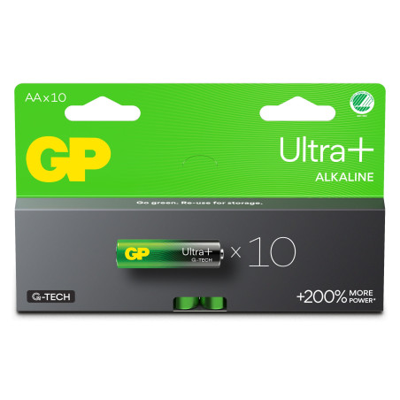 Confezione 10 pile gp ultra plus alcaline stilo aa 15aup/lr6