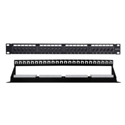 Pannello patch utp techly 24 posti rj45 cat.6 con rack 19''