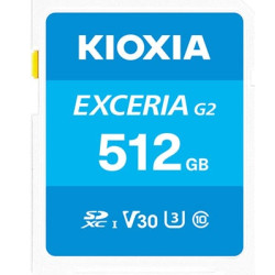 512gb scheda sdxc kioxia exceria class 10 uhs-1 v30 u3 lett.100mb/s