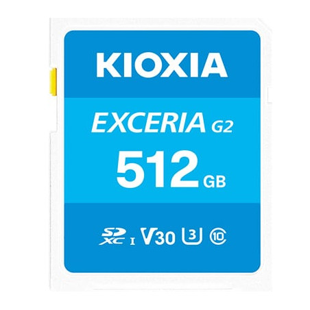 512gb scheda sdxc kioxia exceria class 10 uhs-1 v30 u3 lett.100mb/s