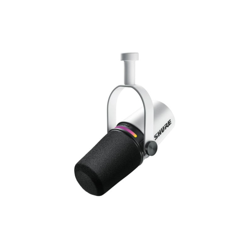Microfono shure mv7+ dinamico per podcast xlr/usb-c bianco [010-03-663]