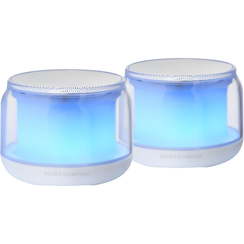 Altoparlante mars gaming ms-aura senza fili/bluetooth/15w/bianco