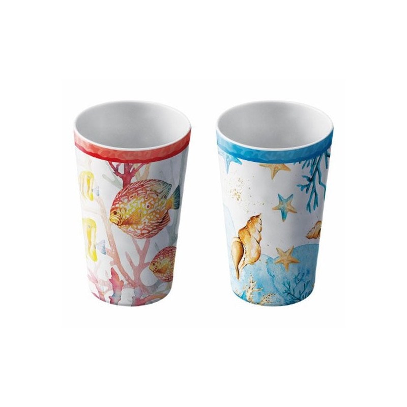 Bicchiere star in melamina stile marino 475ml colore assortiti [100149]