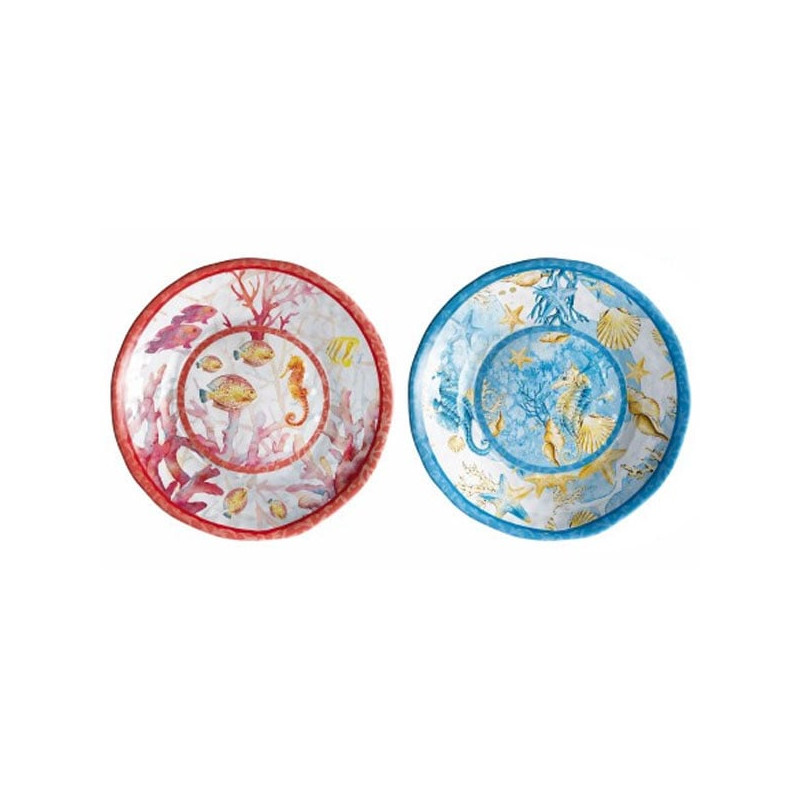 Piatto shell tondo 22cm in melamina assortiti [100151]