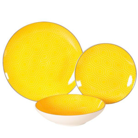 Servizio piatti xtra porcellana esagono 18pz [wk8575]