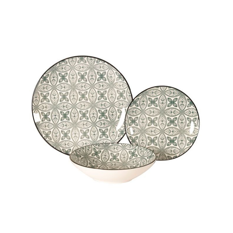 Servizio piatti xtra porcellana maiolica 18 pz [wk8583]