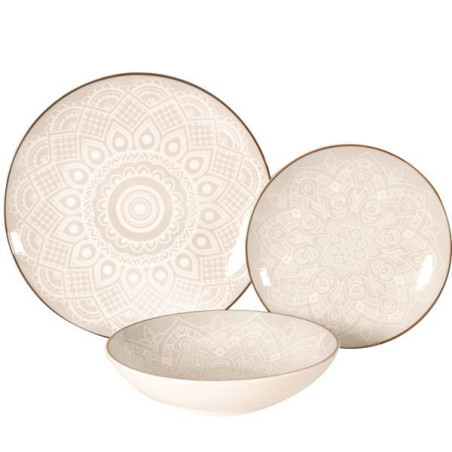 Servizio piatti xtra porcellana mandala 18pz [wk8574]