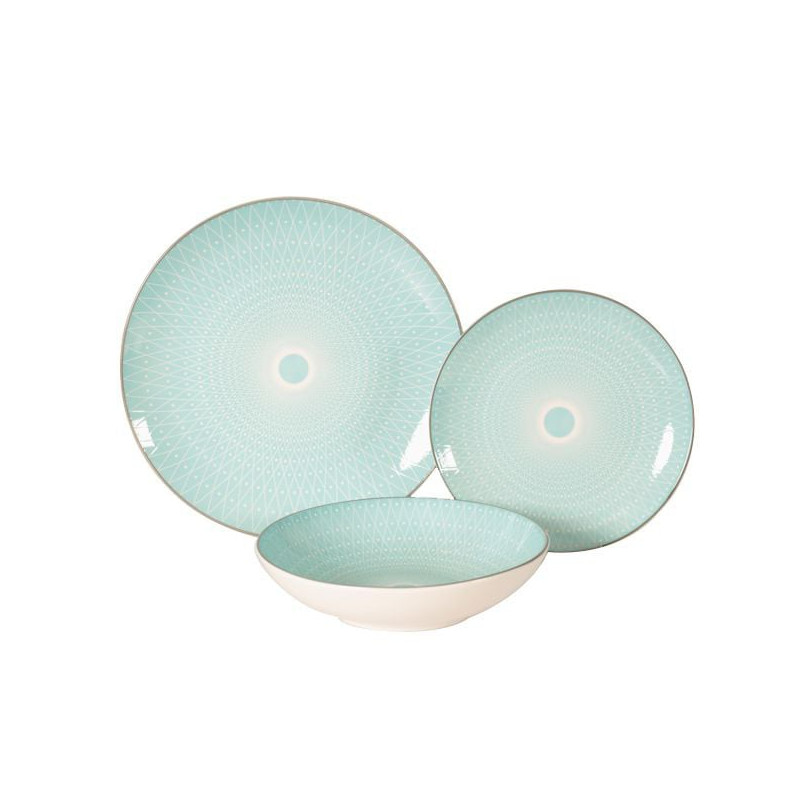 Servizio piatti xtra porcellana spirale vetro 18 pz 11695 [wk8579]