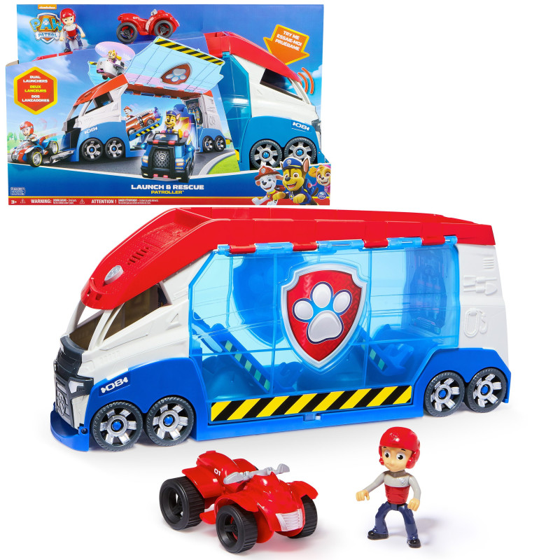 Set da gioco spinmaster paw patrol: launch & rescue veicolo convertibile