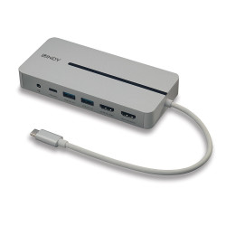 Mini dock station lindy 100w per computer usb-c 3.2 con hdm grigio