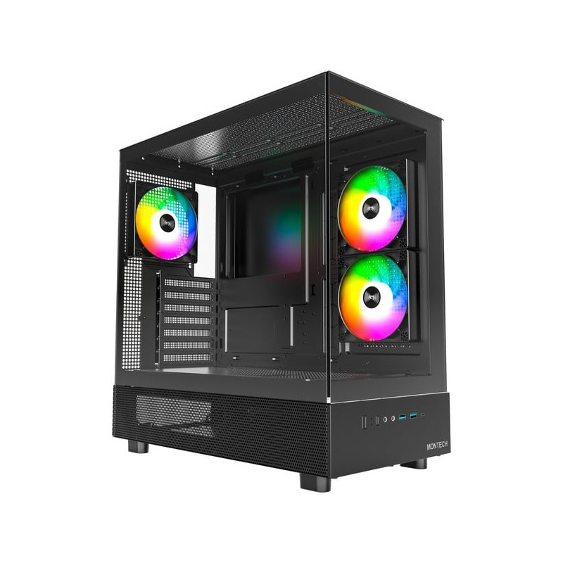 Case montech xr rgb midi-tower atx nero [xr (b)]