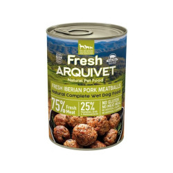 Cibo umido arquivet polpette di maiale iberico fresco per cani 400g