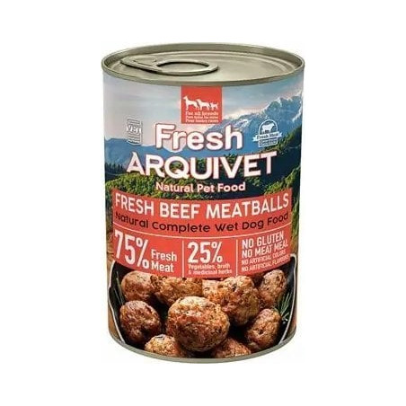 Cibo secco arquivet polpette di manzo fresco in salsa 400g