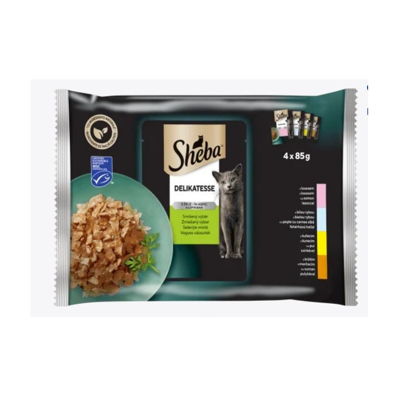 Mangime umido sheba di pollameo delizie aromi per gatti 40x85 g
