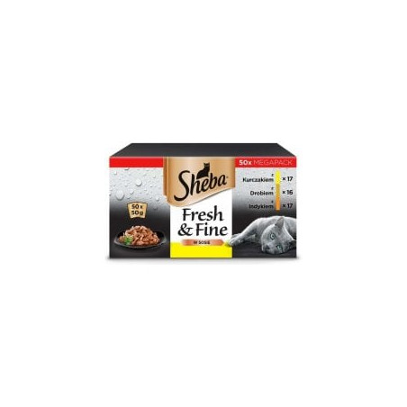 Mangime umido sheba aromi di pollame per gatti 120 x 85g