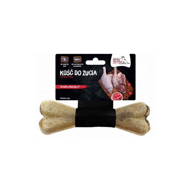 Mangime secco syta micha osso da masticare con anatra e lampone per