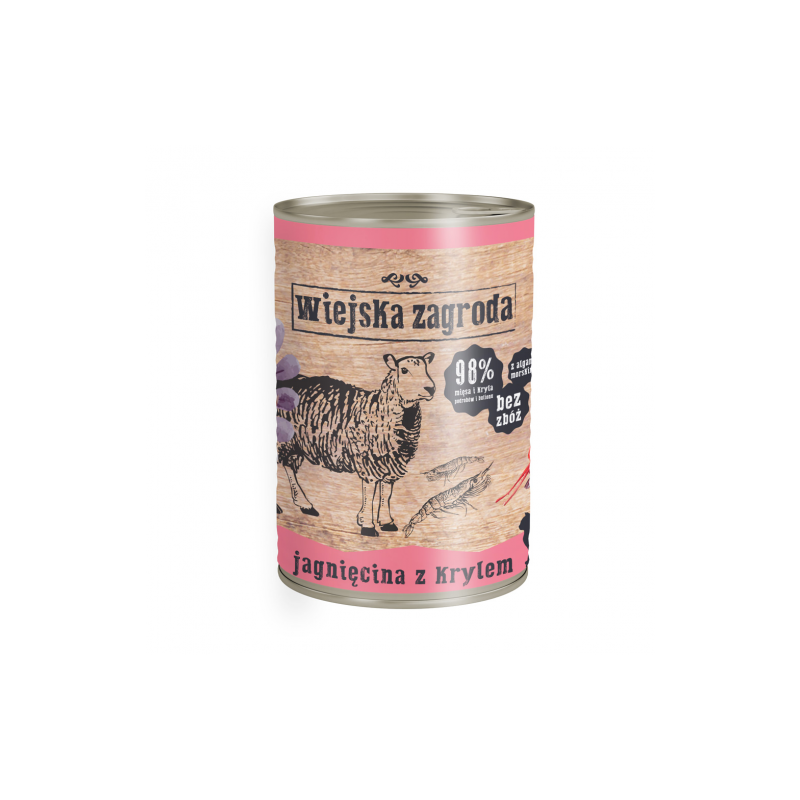 Mangime wiejska zagroda cibo umido senza cereali per gatti con agnello