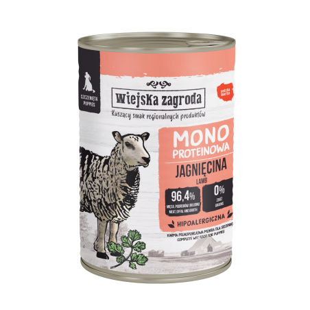 Mangime wiejska zagroda cibo umido monoproteico per cuccioli con