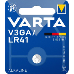 Batteria a bottone varta alcalina v3ga lr41 1.5v acciaio inox [var]