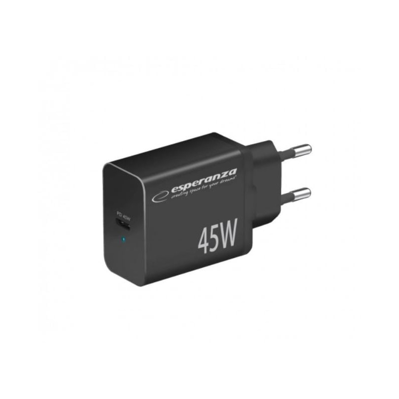 Caricabatterie da rete esperanza ezc108k 45w nero [ezc108k]
