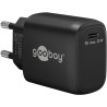Caricabatterie rapido goobay usb-c pd gan 25w nero [65367]