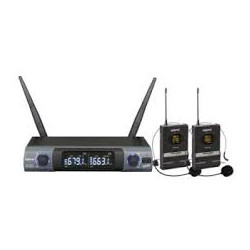 Microfono karma 8302lav doppio palmare uhf wireless con auricolare