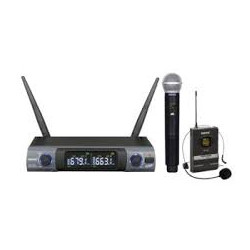 Microfono karma 8302pl palmare uhf wireless con auricolare nero