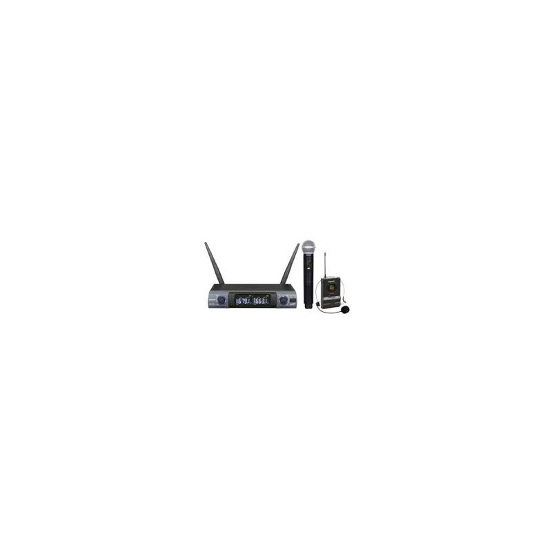 Microfono karma 8302pl palmare uhf wireless con auricolare nero