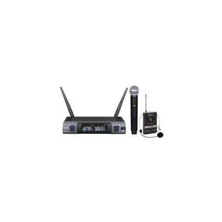 Microfono karma 8302pl palmare uhf wireless con auricolare nero