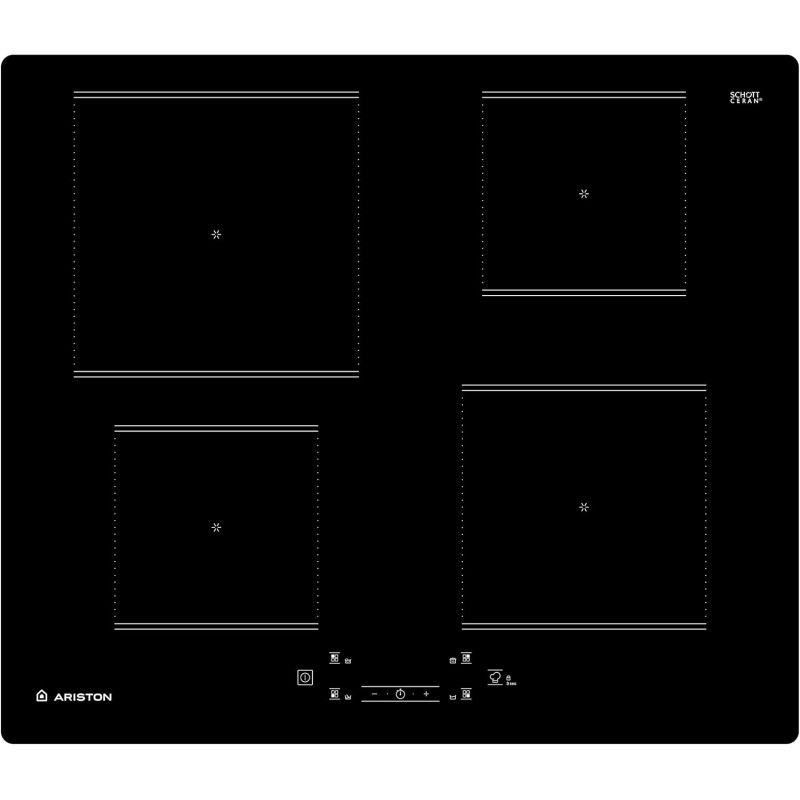 Piano cottura ariston aq0160sne da incasso a induzione 4 zone di