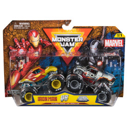 Set modellino spinmaster monster jam marvel iron man vs. war machine
