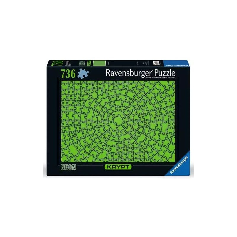 Puzzle ravensburger 12000276 krypt neon green 736pz verde neon [12000276]