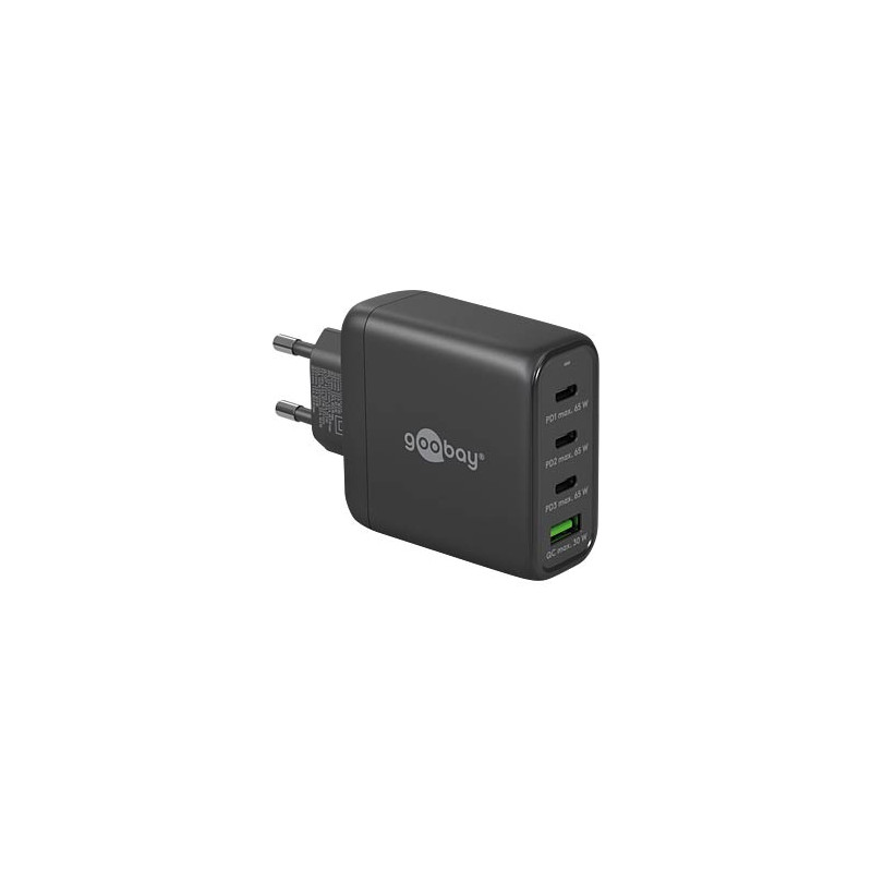 Caricabatterie da rete goobay 3xusb-c 3x usb 68w nero [64819]