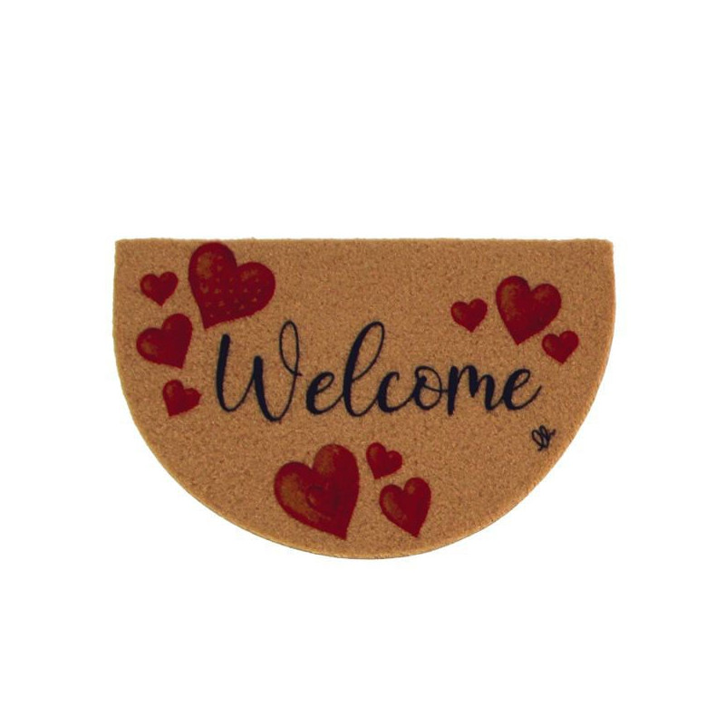 Zerbino olivo tappeti eco-cocco classic mezzaluna 40x65cm multicolore