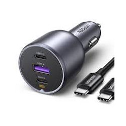 Alimentatore da auto ugreen ec705 2x usb-c + usb 130w nero [35025]