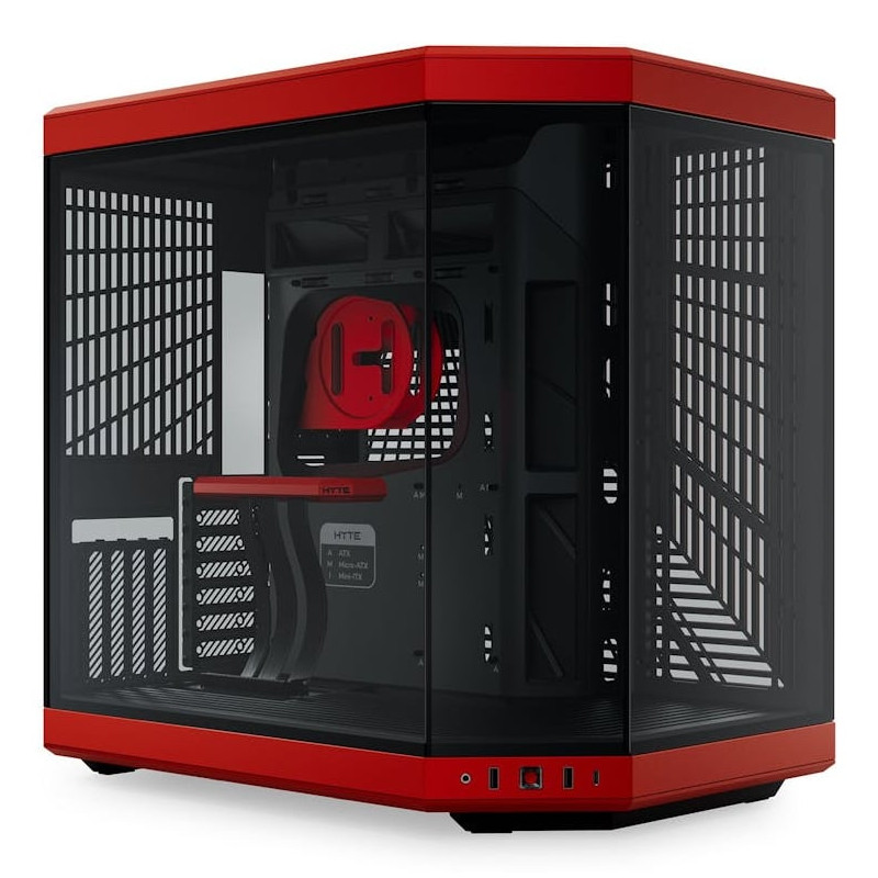 Case hyte y70 middle tower standard atx vetro temperato nero/rosso