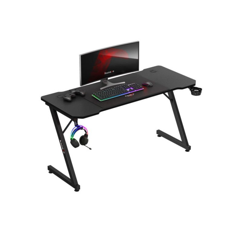 Scrivania da gioco huzaro hero 3.3 piedini regolabili 140x60cm nero