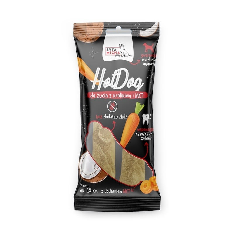Snack per cani syta micha hot dog coniglio e mtc 15cm/2pz