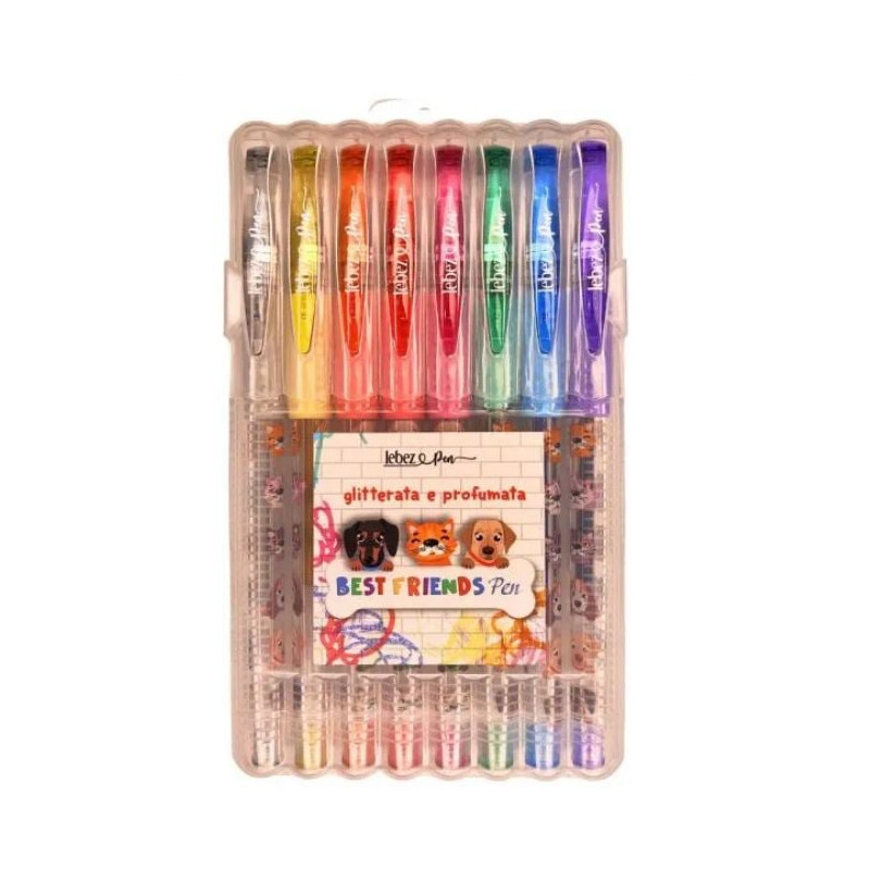 Set di penne lebz glitterato multicolore 8pz [61787]